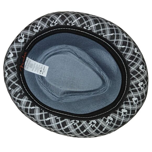 Fender Axe Plaid Fedora Black Medium NWT - Picture 3 of 3